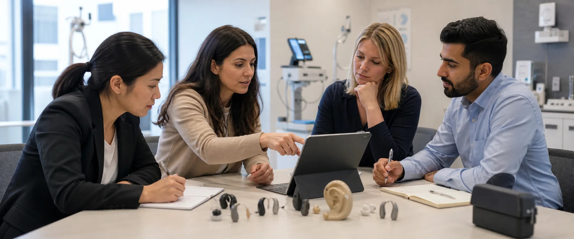 Hearing-care clinicians learning together around a practical patient-care workflow