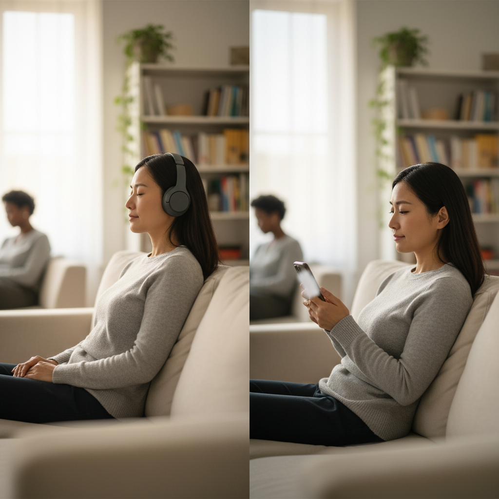 Home and daily routine, listening practice between clinical visits.